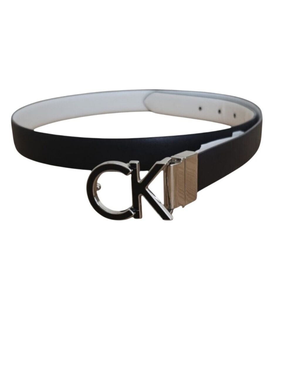 Calvin Klein Reversible Logo Belt Black and White Medium NWT